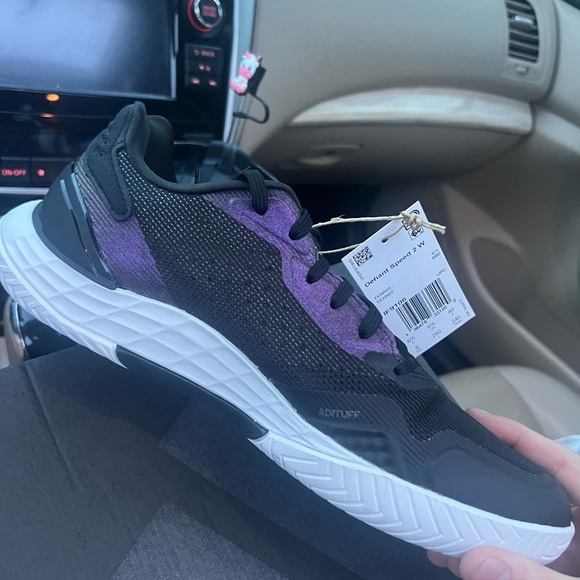 adidas Women's Black and Purple Shoes - Picture 1 of 5